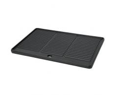 Gusseisen Grillplatte, Wendegrillplatte, ca. 45,5 x 35 cm, emailliert, gerippt und flach