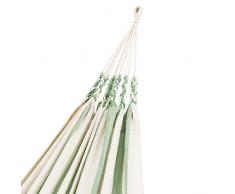 URBANARA Hängematte Marian - 100% reine Baumwoll-Acryl-Mischung, Beige/Creme gestreift mit Schlaufen, Belastbarkeit bis 130 kg – 130 x 230 cm, Hammock, Outdoorhängematte, Reise, Camping, Garten, Strand, Travel-Hammock, Mehrpersonen, Liegefläche