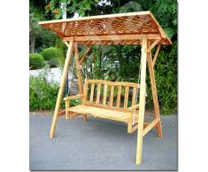 Hollywoodschaukel aus Holz mit Rankgitter Dach