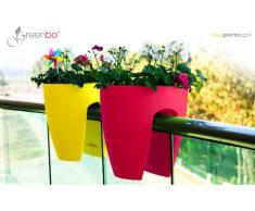 GREENBO GELÄNDER PFLANZENTOPF BALKON BLUMEN PFLANZEN BLUMENTOPF ROSA GPR71