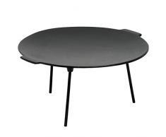 Gusseisen Grillplatte mit 3 Beinen, Ø 45 cm, rund, Dutch Oven Ständer, bereits eingebrannt, sofort einsatzbereit