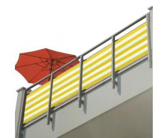 Balkon Sichtschutz 5,0x0,9m UV-Schutz - Balkonumspannung mit Befestigung - Windschutz - Gelb-Weiß