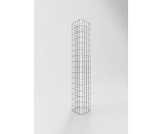 Säule Steinkorb-Gabione eckig, Maschenweite 5 x 10 cm, Höhe 160 cm, Spiralverschluss, galvanisch verzinkt (27 x 27 cm)