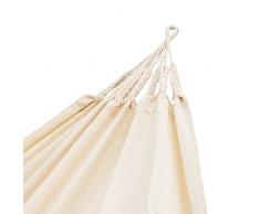 URBANARA Hängematte Floreana - 100% reine Baumwolle, Creme mit Schlaufen, Belastbarkeit bis 130 kg – 130 x 230 cm, Hammock, Outdoorhängematte, Reise, Camping, Garten, Strand, Travel-Hammock, Mehrpersonen, Liegefläche