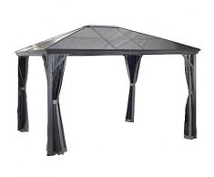 Sojag Aluminium Pavillon Verona 10x10 Vorhänge Seitenteile Dunkelgrau / passend für Gartenlaube Verona 10x10
