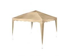 Vanage Pavillon Stella beige aus Aluminium mit 4 Seitenwänden, 300x300x260cm, Faltpavillon einsetzbar als Gartenpavillon, Party- und Festzelt, Camping- und Festival-Zelt, Gartenmöbel