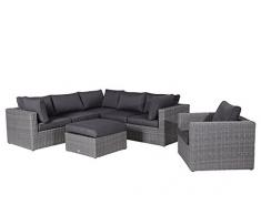 Garden Impressions Lounge Set, 5-teilige Gruppe ALEXANDRIA - Poly Rattan Geflecht, Outdoor Gartenmöbel Sitzgruppe, earl grau, 242x242x67 cm, 06370SO