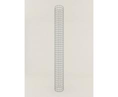 Säule Steinkorb-Gabione rund, Maschenweite 5 x 5 cm, Höhe 160 cm, Spiralverschluss, galvanisch verzinkt (22 cm Durchmesser)