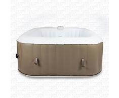AQUAPARX Whirlpool AP-600SPA SQUARE *rechteckig 155x155cm* Pool 4Personen Wellness viereckig Jacuzzi Spa quadratisch 4P Whirlpoolzubehör Badewanne Wanne Indoor Outdoor viereck Heizung aufblasbar