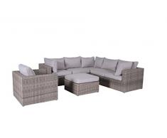 Garden Impressions Lounge Set, 5-teilige Gruppe ALEXANDRIA - Poly Rattan Geflecht, Outdoor Gartenmöbel Sitzgruppe, neu kubu, 242x242x67 cm, 06390SO
