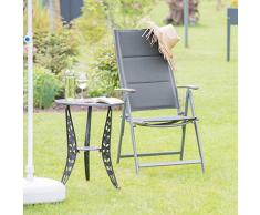 Relaxdays Gartenstuhl Hochlehner, klappbar, Rückenlehne verstellbar, gepolstert, anthrazit, 81x55x108 cm, 10020898_13