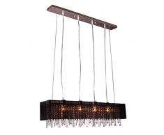New Square Moderne Kristall-Kronleuchter Deckenleuchte Pendelleuchte Fixture Esszimmer Schwarz Shade