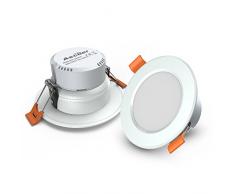 LED Einbaustrahler- Ascher 5er Pack 5W Warmweiße Flach LED Einbaustrahler ,AC 220-240v, 420LM, LED Einbauleuchten ,LED Einbaulampen im Wohnzimmer, Schlafzimmer, Esszimmer, Ausstellungsraum