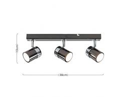 MiniSun – modernes GU10 Schienensystem in schwarzem chrom mit 3 verstellbaren Strahlern – Deckenspot