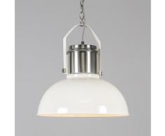 QAZQA Design, Industrie, Modern Pendelleuchte Industrial 37 weiß, Metal, Rund / LED geeignet E27 Max. 1 x 40 Watt