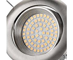 sweet led® Flaches Design LED Einbaustrahler Flach | 320 Lumen | 3.5W | 230V | Edelstahl Optik | Rund - Eckig | Schwenkbar Einbauspots Einbauleuchten Einbau led (Rund - Kaltweiß)