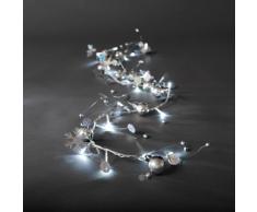Konstsmide 3189-903 LED Dekolichterkette silberfarbene Kugeln / für Innen (IP20) / 24V Innentrafo / 20 kalt weiÃe Dioden / transparentes Kabel