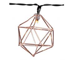 LED-Lichterkette Edge, 10-teilig kupferne Ornamente, warmwhite LED, schwarzes Kabel, mit Trafo