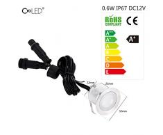CroLED® LED 10er Set Ø32mm Boden Einbaustrahler Warmweiß Licht IP67 Wasserdicht Außen Lampe Küche Garten Einbauleuchten