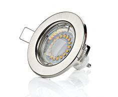 sweet led® 10 Stück x SW-RC01N Einbaustrahler Set Led GU10 5W 400 Lumen 230V Einbau Rahmen | Einbauspots |Einbauleuchten |Einbaulampen |Einbau Led (Warmweiß)