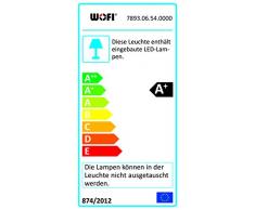 WOFI Pendelleuchte, 6-flammig Hook 6 x LED / 6 W 2, 9-3, 6 Volt, 12 x 150 x 130 x Abhängung 150 cm, 3000 k, 450 lm, Energieeffizenzklasse A+ höhenverstellbar dimmbar mittels geeignetem Wanddimmer, nickel matt / chrom 7893.06.54.0000