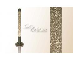 Dekorative 76 cm hohe Glitterleuchte Lavalampe Stehleuchte in silber / klar Retro Lavaleuchte
