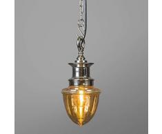 QAZQA Art Deco / Klassisch / Antik / Landhaus / Vintage / Rustikal / Modern / Pendelleuchte / Pendellampe / Hängelampe / Lampe / Leuchte Knoxville Chrom mit Glas Aluminium / / Rund LED geeignet E14 Max. 1 x 60 Watt