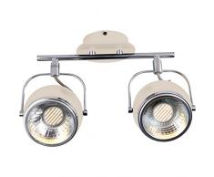 insatech Strahler RETRO Deckenstrahler 2-flammig Metall Retrostrahler Wandstrahler ohne Leuchtmittel, vanille