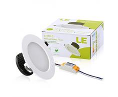 LE LED Einbaustrahler, ersetzt 60W Glühbirnen (25W Leuchtstoffröhren) Flach, 12W Ø 110mm 750lm, Kaltweiß, 6000K, 90° Abstrahlwinkel, LED Einbauleuchten, LED Einbaulampen