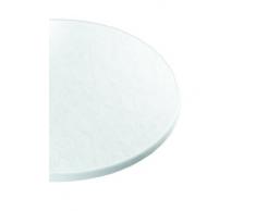 Sieger 100/W Bistro-Tisch mit mecalit-Pro-Platte à 60 cm, Stahlrohrgestell weiÃ, Tischplatte Marmordekor weiÃ