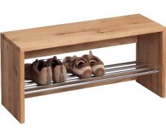 HomeTrends4You 801222 Garderobenbank, 81 x 40 x 30 cm, wildeiche massiv geölt Ablage