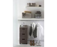 Sundis Rollcontainer Country in Rattan-Optik | Rollwagen (38x30x65.5 cm) mit Schubladen aus Kunststoff (PP) | Schubladenschrank mit 3 Schüben | Schubladenturm in schwarz | Sundis 4481080080