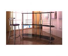 vidaXL Bartheke Hausbar Theke Tresen Regal schwarz Glas Bartisch Tisch Bar 2