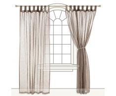 URBANARA Vorhang Cotopaxi - 100% reiner Leinen, Taupe mit Schlaufen - 140 x 280 cm, einzelner Schal