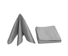 Stoff Serviette Mundservietten Maßanfertigung im Punktedesign 6er Set Eckig 25 x 25 cm in Grau