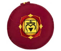 Meditationskissen Glückssitz Chakra, Ø 33 cm, Höhe 15 cm, Bezug und Inlett 100 % Baumwolle, Füllung Buchweizenschalen, Bezug und Inlett maschinenwaschbar bis 30ºC, bordeaux / 1. Chakra Wurzel-Chakra (Muladhara)