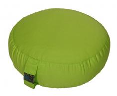 Yogilino® Reise Meditationskissen / Yogakissen Mini oval, B 26 x L 21 x H 9 cm, Bezug und Inlett aus 100% Baumwolle, Füllung Buchweizenschalen, Bezug und Inlett maschinenwaschbar bis 30ºC, apfelgrün