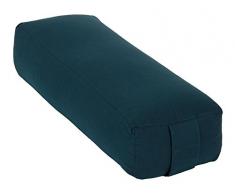 Yoga und Pilates Rechteckbolster / Yogakissen Made in Germany, L 60 x B 20 x H 14 cm, Innen & Außenhülle 100% Baumwolle, Füllung: Bio-Dinkelspelzen, Bezug & Inlett (ohne Füllung) maschinenwaschbar bis 30ºC, petrol