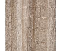 URBANARA Vorhang Zalavas – 100% reiner Leinen, Natur/Weiß gestreift mit Tunnelzug – 140 x 245 cm, einzelner Schal