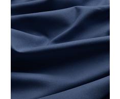 Beautissu® Thermovorhang Amelie 140x245 cm Kräuselband Vorhang blickdicht & Verdunkelung - Universalband Gardine Blau