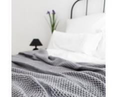 URBANARA Kaschmirdecke/Sofadecke “Pumori“ – 100% reiner Kaschmir, Grau, gestrickt – 140 x 200 cm