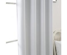 Deconovo Verdunkelungsgardine mit Ösen Gardinen Wohnzimmer Vorhang Blickdicht 180x140 cm Weiß