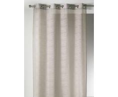 Home Maison 09367-8-AL Etamine Bestickter Vorhang mit runden Ãsen, 140Â x 260Â cm, Lin/Argent, 140 x 240
