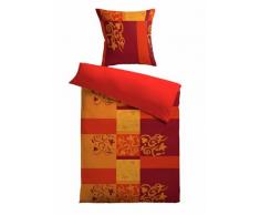 Kinzler B-10149/38 Mikrofaser-Fleece Bettwäsche Sabrina 80x80 + 155x220 cm, terra