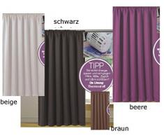 novum fix Vorhang, Gardine für Verdunkelung mit Thermoeffekt, Universal-Schienenband, blickdicht und lichtundurchlässig, 140 x 245 cm (BxH), schwarz