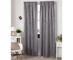 WOLTU VH5887dg Gardine Vorhang blickdicht , Verdunkelungsvorhang Thermovorhang mit Kräuselband , schwere Verdunkelungsgardine Crush Optik , 135X225cm , Dunkelgrau