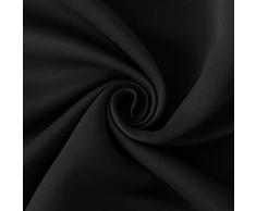 Deconovo Verdunkelungsvorhang Schlaufen Gardinen Schlafzimmer Thermogardine Schlaufen Schlaufenschal 245x140 cm Schwarz 2er set