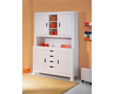 Links 20900730 Anrichte Vitrine Buffetschrank Kommode Kiefer massiv weià 4-türig Schubladen NEU