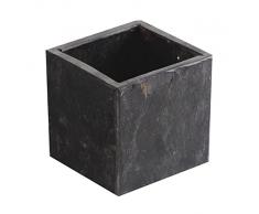 Übertopf Blumentopf Pflanzentopf Pflanzkübel Vase aus Schiefer Naturstein, sehr Massiv, in unterschiedlichen Größen erhältlich (BTH10x10x10 cm)
