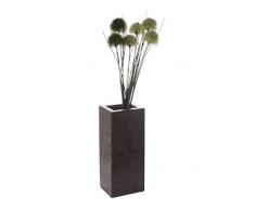Design Marmorvase, Vase Blumenvase aus dunkelgrauem Marmor, massiv, rechteckig (24x10x8.5cm), Gewicht: ca. 3,1kg